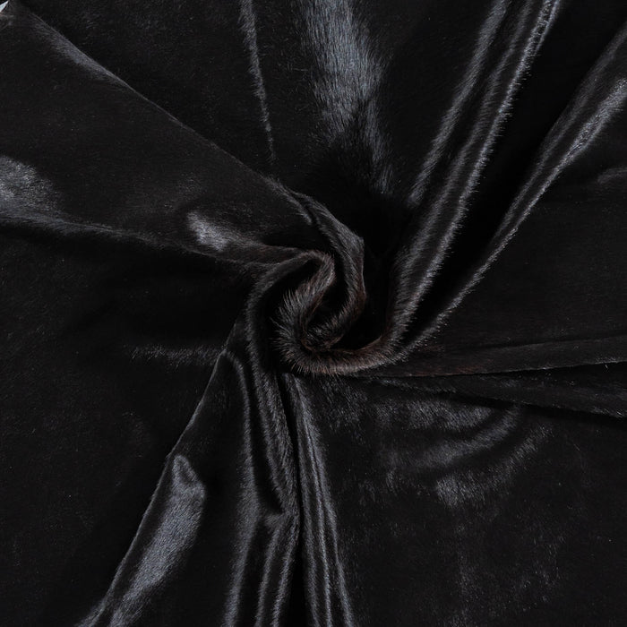Brazilian Solid Black Cowhide Rug Size 7'2" L x 5'8" W 2431