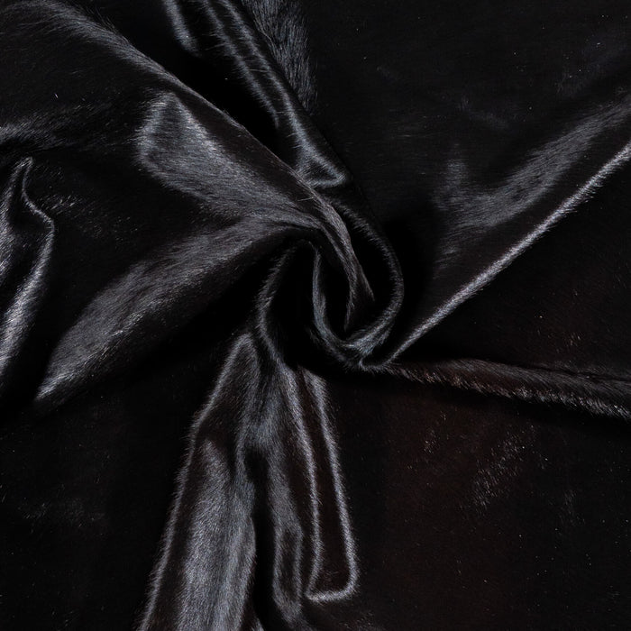 Brazilian Solid Black Cowhide Rug Size 6'9" L x 5'10" W 2432