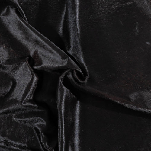 Brazilian Solid Black Cowhide Rug Size 6'8" L x 5'1" W 2433