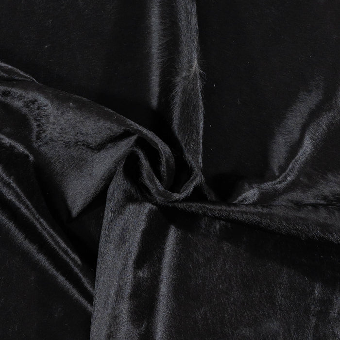 Brazilian Solid Black Cowhide Rug Size 7'1" L x 5'3" W 2435