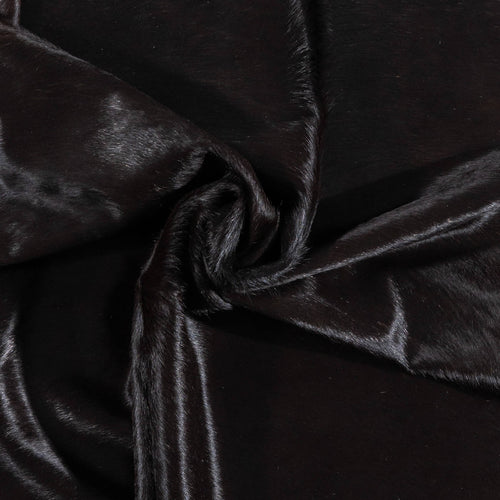 Brazilian Solid Black Cowhide Rug Size 7'3" L x 6'4" W 2436