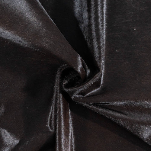 Brazilian Solid Black Cowhide Rug Size 6'11" L x 5'3" W 2437
