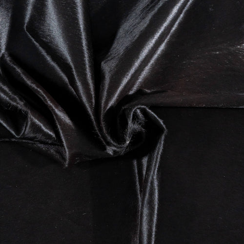 Brazilian Solid Black Cowhide Rug Size 6'10" L x 6'9" W 2438