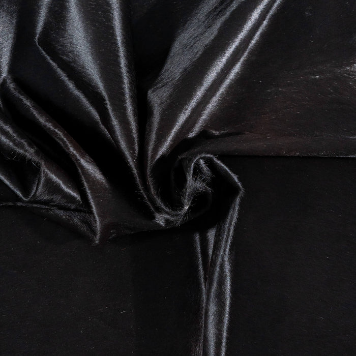 Brazilian Solid Black Cowhide Rug Size 6'10" L x 6'9" W 2438