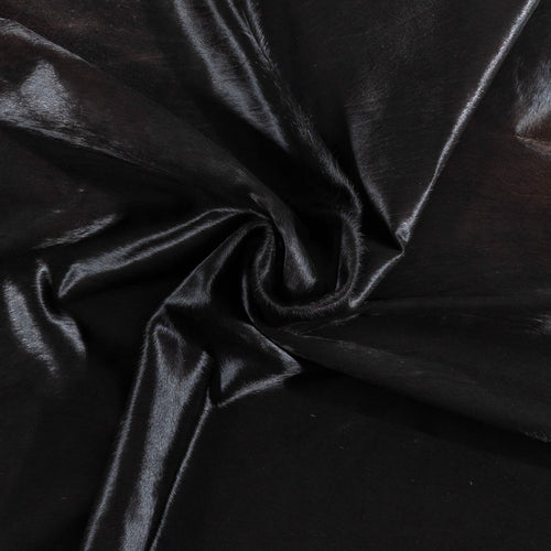Brazilian Solid Black Cowhide Rug Size 7'2" L x 6'2" W 2440