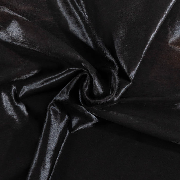 Brazilian Solid Black Cowhide Rug Size 7'2" L x 6'2" W 2440