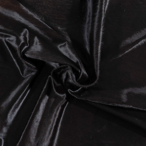 Brazilian Solid Black Cowhide Rug Size 6'6" L x 6'4" W 2441