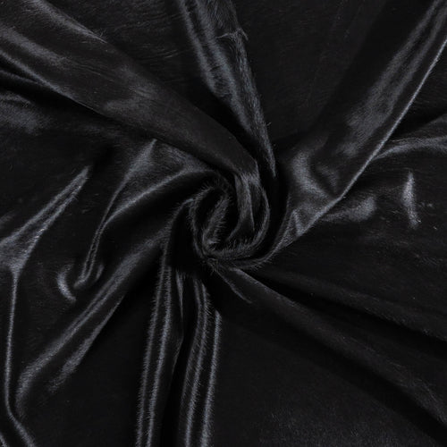 Brazilian Solid Black Cowhide Rug Size 7'0" L x 6'10" W 2443