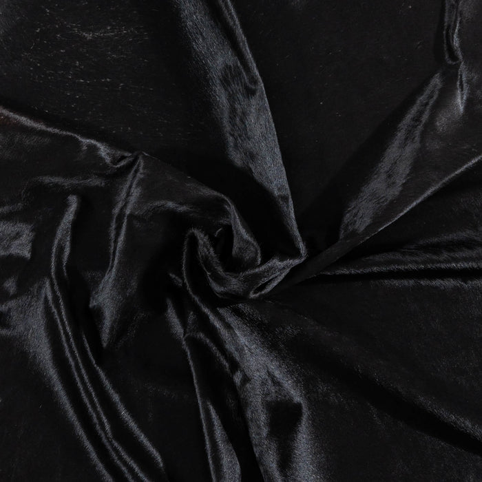 Brazilian Solid Black Cowhide Rug Size 7'11" L x 6'4" W 2444