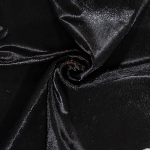 Brazilian Solid Black Cowhide Rug Size 7'5" L x 6'4" W 2446