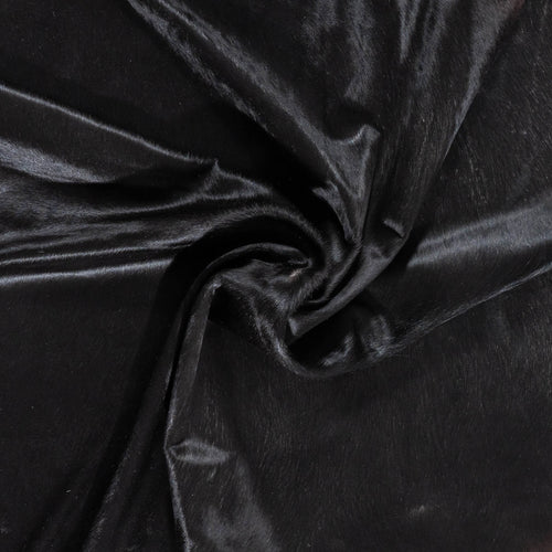 Brazilian Solid Black Cowhide Rug Size 7'5" L x 6'7" W 2447