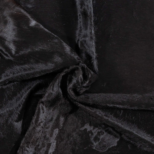 Brazilian Solid Black Cowhide Rug Size 7'7" L x 6'9" W 2448