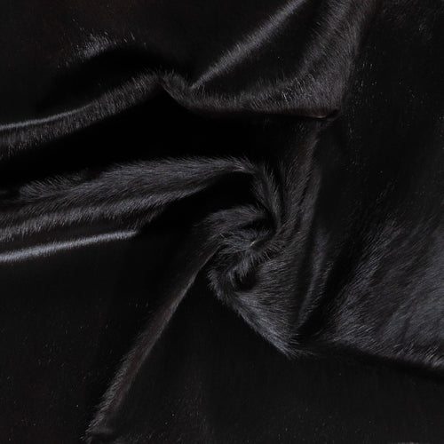 Brazilian Solid Black Cowhide Rug Size 7'6" L x 6'11" W 2449
