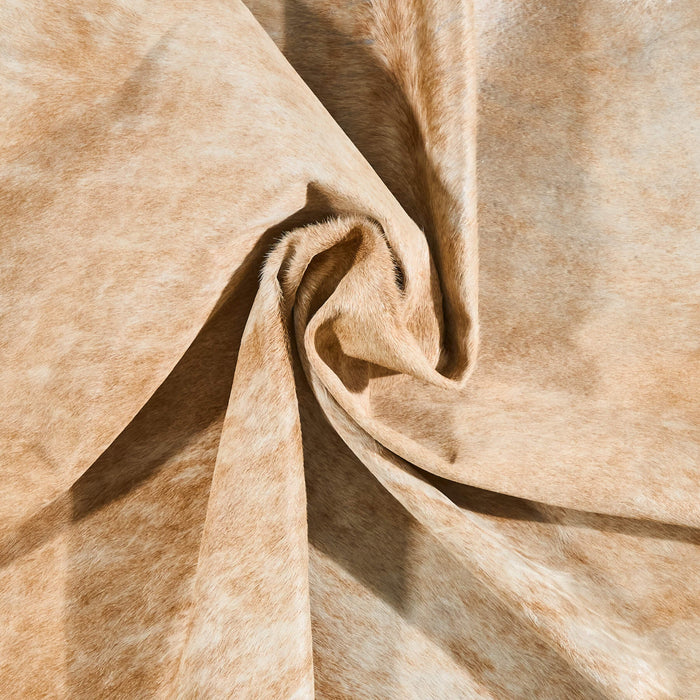 Brazilian Palomino and White Cowhide Rug Size 6'11" L x 5'6" W 2501
