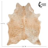 Brazilian Palomino and White Cowhide Rug Size 6'11" L x 5'6" W 2501