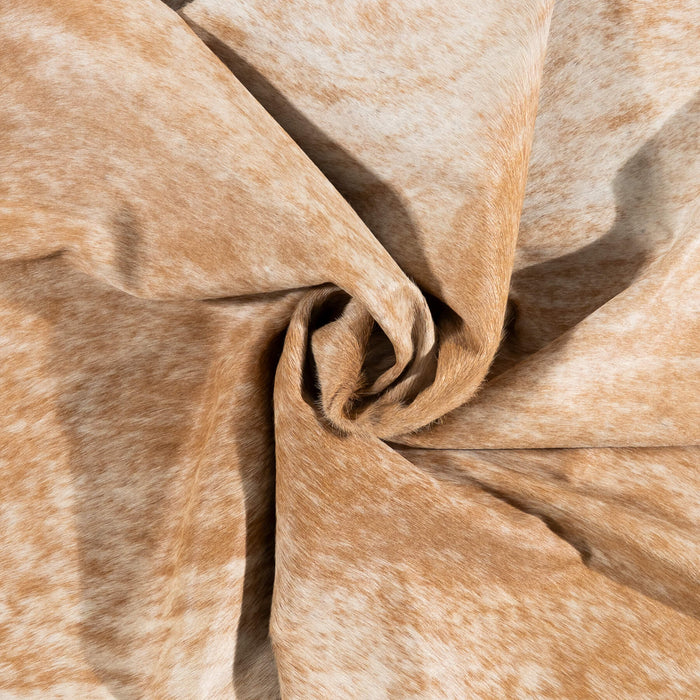Brazilian Palomino and White Cowhide Rug Size 7'0" L x 6'7" W 2502