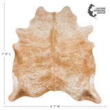 Brazilian Palomino and White Cowhide Rug Size 7'0" L x 6'7" W 2502