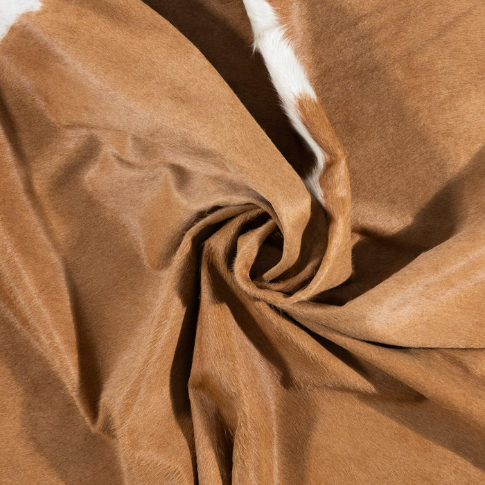 Brazilian Palomino and White Cowhide Rug Size 7'8" L x 7'1" W 2504