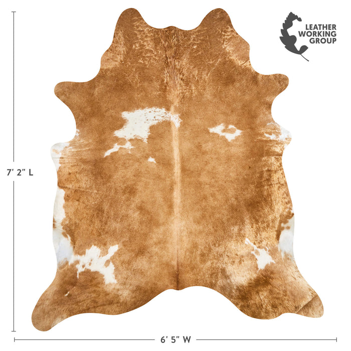 Brazilian Palomino and White Cowhide Rug Size 7'2" L x 6'5" W 2505