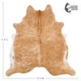 Brazilian Palomino and White Cowhide Rug Size 7'5" L x 7'1" W 2506