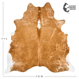 Brazilian Palomino and White Cowhide Rug Size 7'1" L x 7'0" W 2509