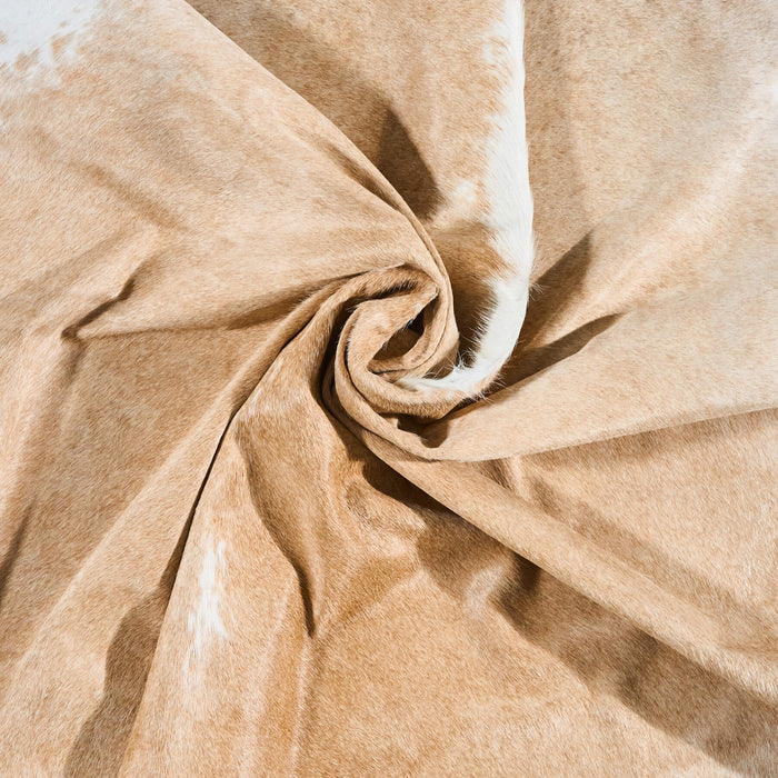 Brazilian Palomino and White Cowhide Rug Size 7'6" L x 6'3" W 2510