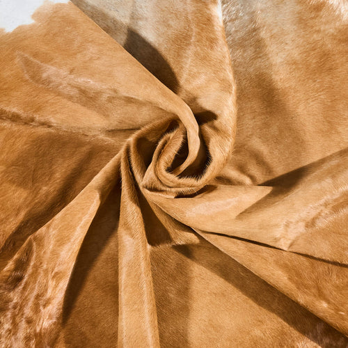 Brazilian Palomino and White Cowhide Rug Size 7'1" L x 6'4" W 2512