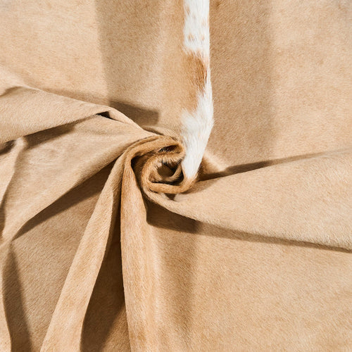Brazilian Palomino and White Cowhide Rug Size 6'7" L x 5'7" W 2513
