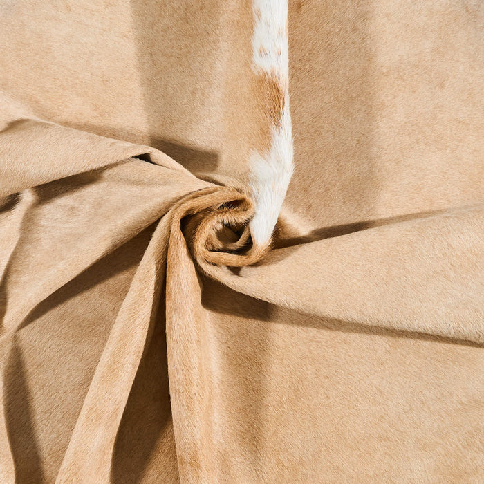 Brazilian Palomino and White Cowhide Rug Size 6'7" L x 5'7" W 2513
