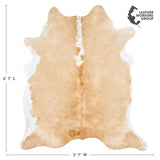 Brazilian Palomino and White Cowhide Rug Size 6'7" L x 5'7" W 2513