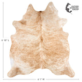 Brazilian Palomino and White Cowhide Rug Size 6'10" L x 6'1" W 2515
