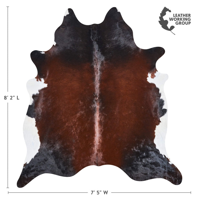 Brazilian Mahogany Cowhide Rug Size 8'2" L x 7'5" W 2517