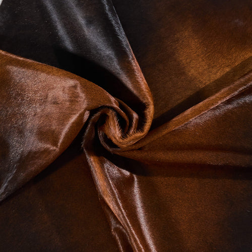 Brazilian Mahogany Cowhide Rug Size 6'10" L x 6'11" W 2519
