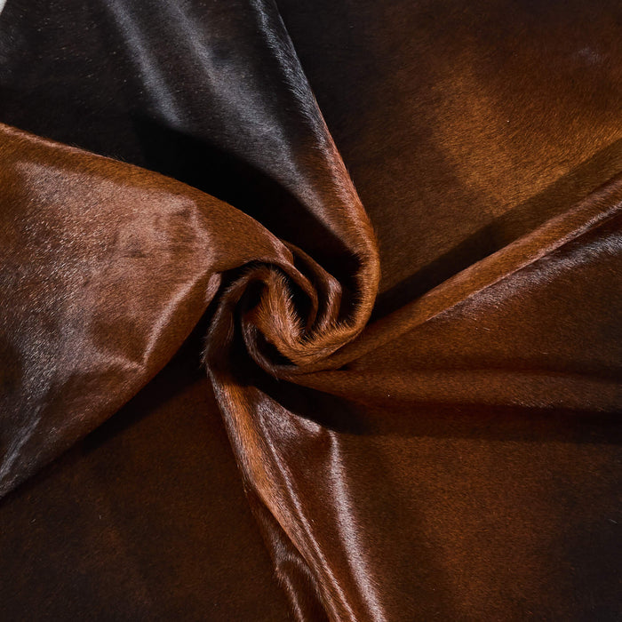 Brazilian Mahogany Cowhide Rug Size 6'10" L x 6'11" W 2519