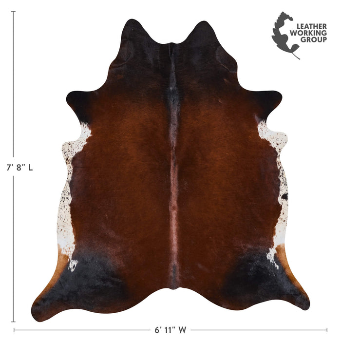 Brazilian Mahogany Cowhide Rug Size 7'8" L x 6'11" W 2521