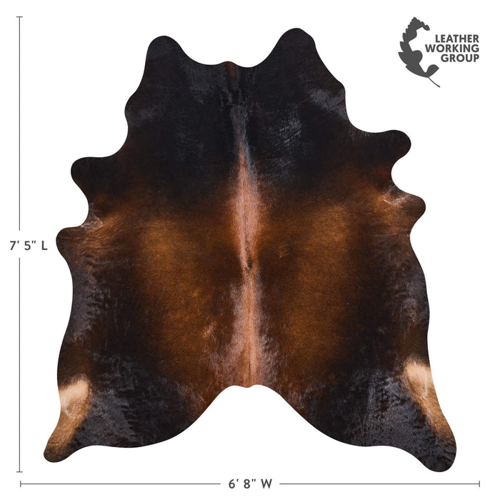 Brazilian Mahogany Cowhide Rug Size 7'5" L x 6'8" W 2524