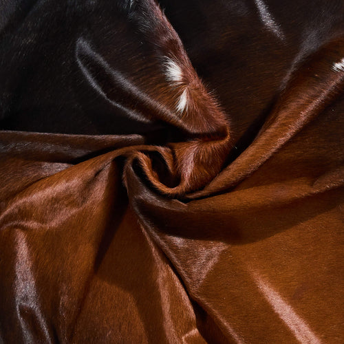 Brazilian Mahogany Cowhide Rug Size 6'9" L x 5'11" W 2525