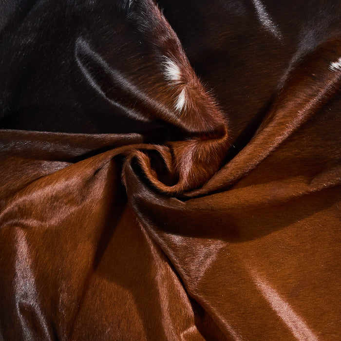 Brazilian Mahogany Cowhide Rug Size 6'9" L x 5'11" W 2525