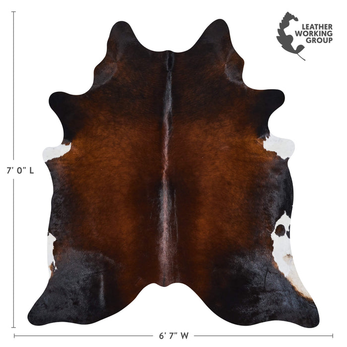 Brazilian Mahogany Cowhide Rug Size 7'0" L x 6'7" W 2528