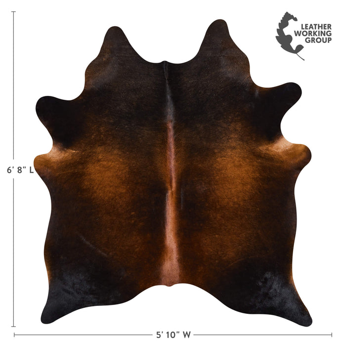 Brazilian Mahogany Cowhide Rug Size 6'8" L x 5'10" W 2530