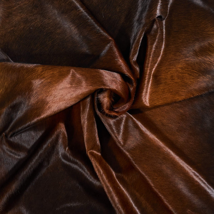 Brazilian Mahogany Cowhide Rug Size 6'10" L x 5'11" W 2531