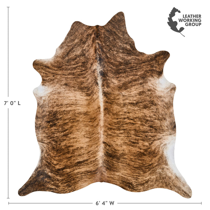 Brazilian Brindle Cowhide Rug Size 7'0" L x 6'4" W 2535