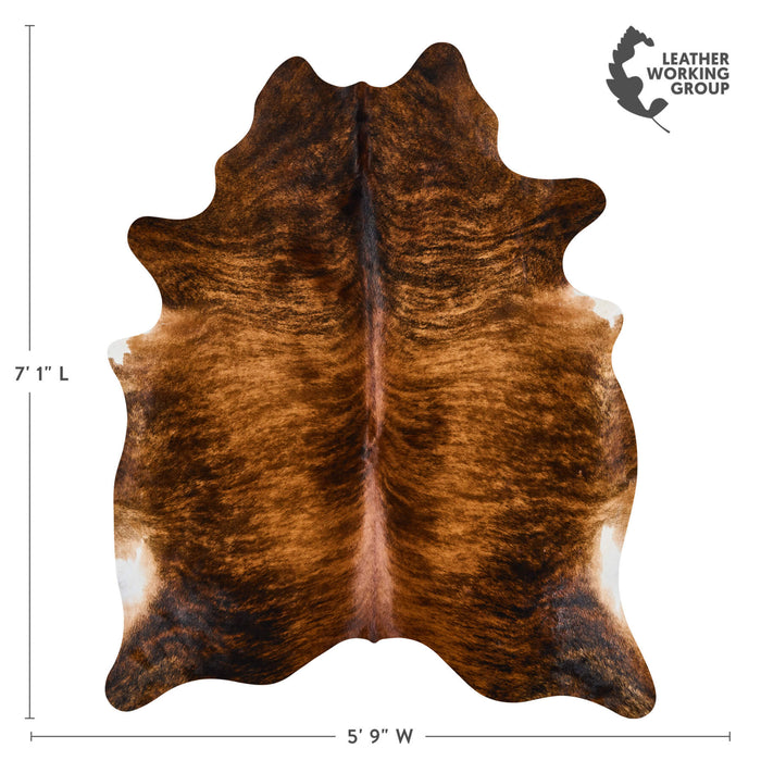 Brazilian Brindle Cowhide Rug Size 7'1" L x 5'9" W 2537
