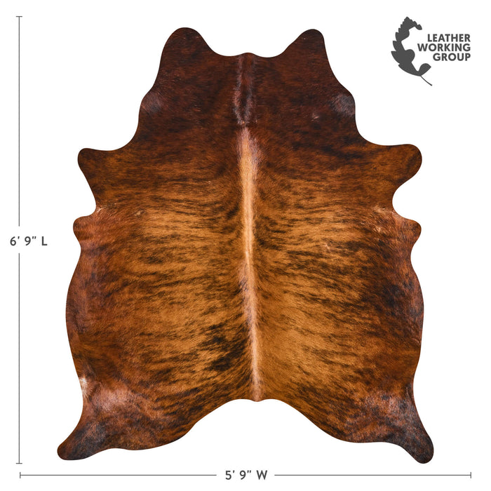 Brazilian Brindle Cowhide Rug Size 6'9" L x 5'9" W 2538