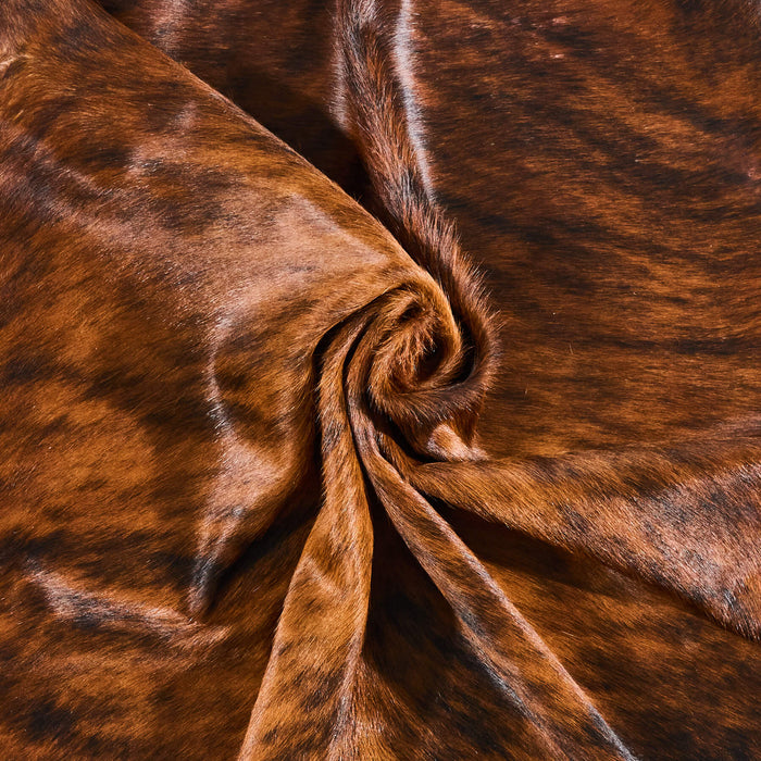 Brazilian Brindle Cowhide Rug Size 6'6" L x 5'5" W 2541