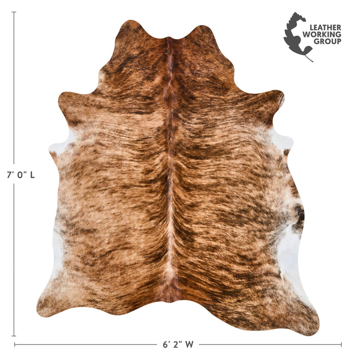 Brazilian Brindle Cowhide Rug Size 7'0" L x 6'2" W 2542
