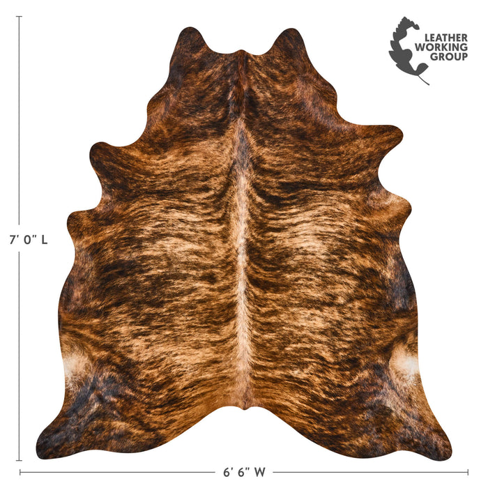 Brazilian Brindle Cowhide Rug Size 7'0" L x 6'6" W 2545