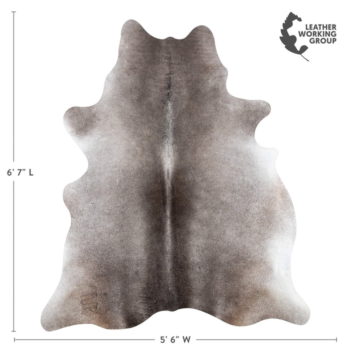 Brazilian Grey Cowhide Rug Size 6'7" L x 5'6" W 2546