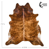 Brazilian Brindle Cowhide Rug Size 7'5" L x 6'3" W 2547