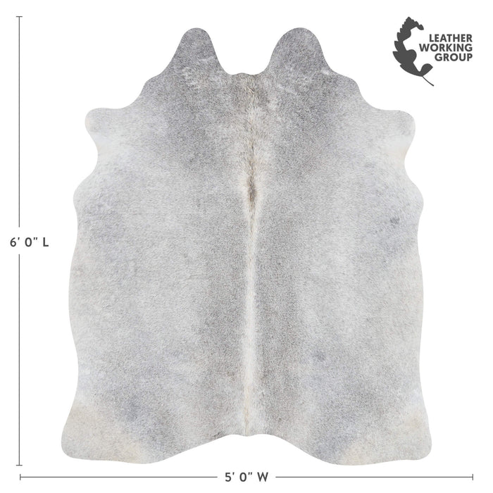 Brazilian Grey Cowhide Rug Size 6'0" L x 5'0" W 2550